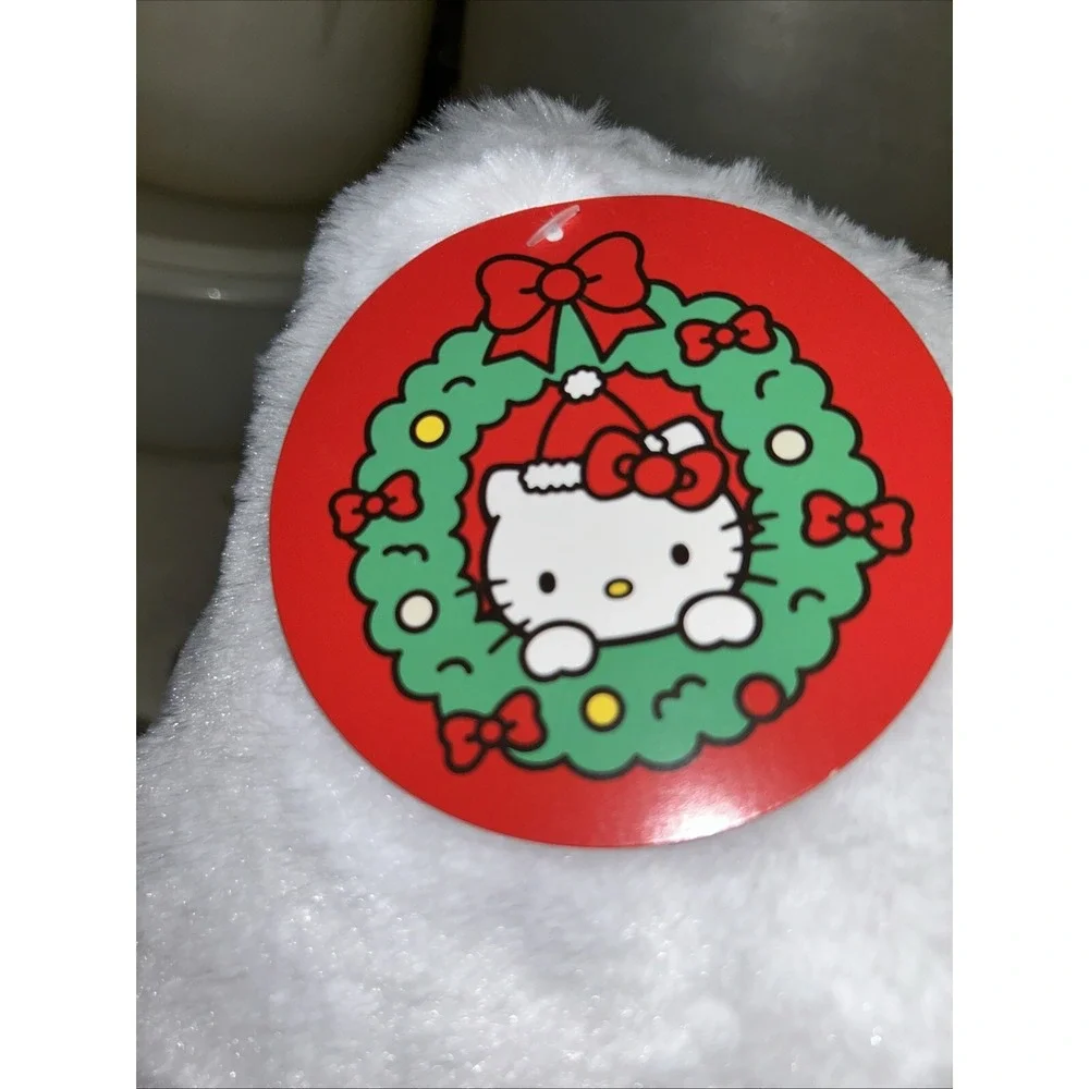 Hello Kitty Christmas Santa Pillow New 2024 White Red Candy Cane Bow Holiday
